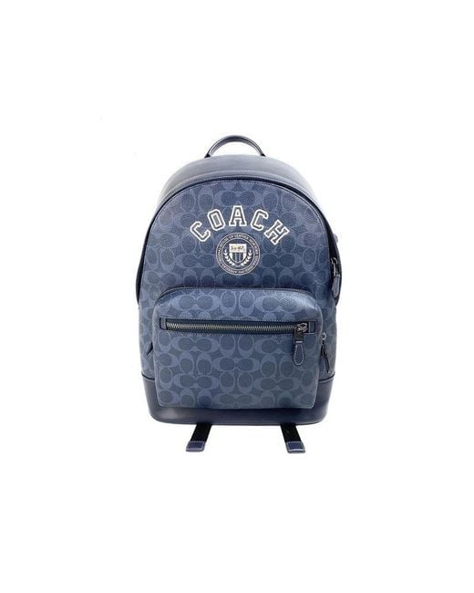 COACH Blue Backpack Denim- Cowhide Bags Backpacks