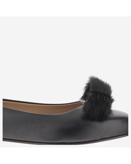 Ferragamo Black Ballet Flats Leather Ballerina Shoes