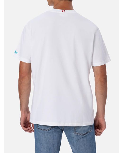 Mc2 Saint Barth Cotton T-Shirt Austin With Watch Print And