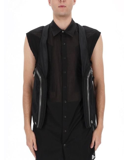 Rick Owens Black Bauhaus Vest Polyamide Polyurethane Waistcoats & Gilets for men