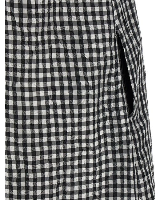ワンピース Ganni 'Crinkled Check Long' dress Black Crinkled Check Long Dress | GANNI US