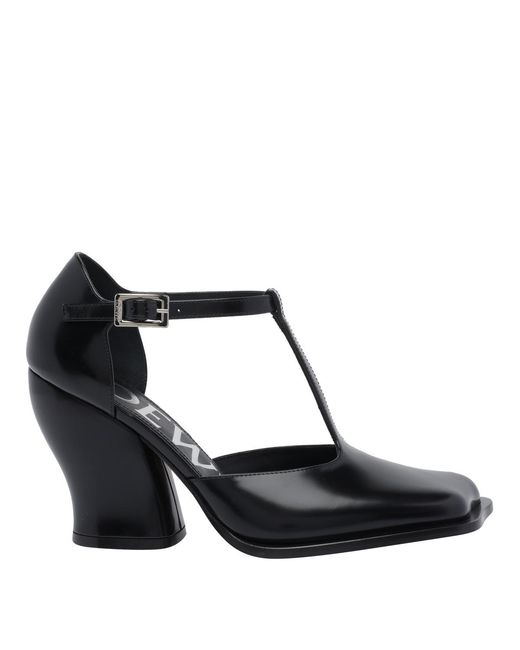 Loewe Black Leather T-Bar Pumps Scarpe Con Tacco