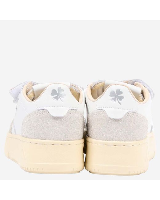Autry White Kids Striped Sneakers Leather Trainers