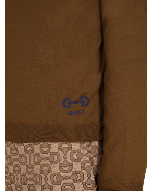Gucci Brown Wool Jersey Jumpers for men