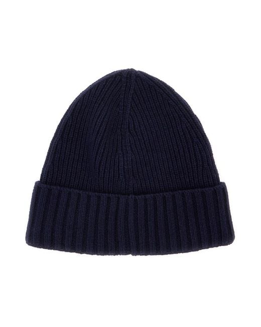 Stone Island Blue Boys Beanie Tech Fabric Hat for men