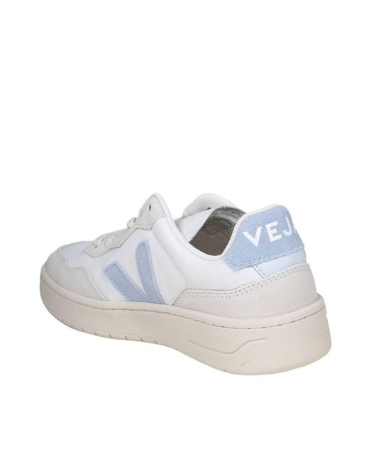 Veja White Leather And Suede Sneakers