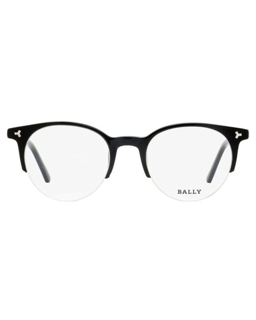 Bally Black Oval Eyeglasses By5018 001 47Mm Plastic (Acetate)