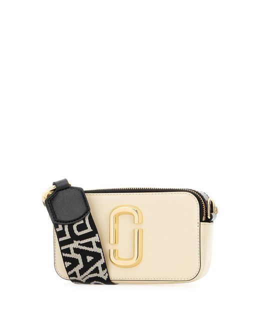 Marc Jacobs TwoTone Leather Snapshot Crossbody Bag in Black Lyst UK