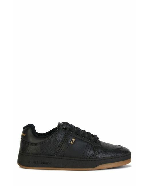 Saint Laurent Black Calf Leather Low Top Sneakers for men