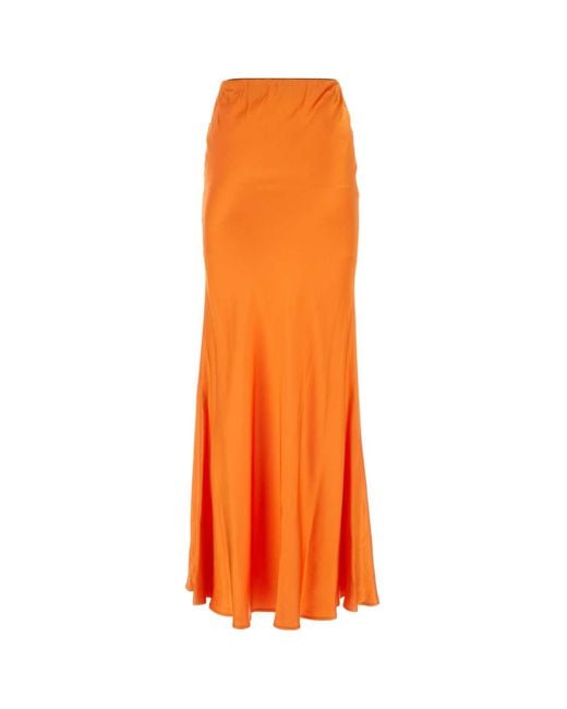 HEBE STUDIO Orange Satin Kate Skirt
