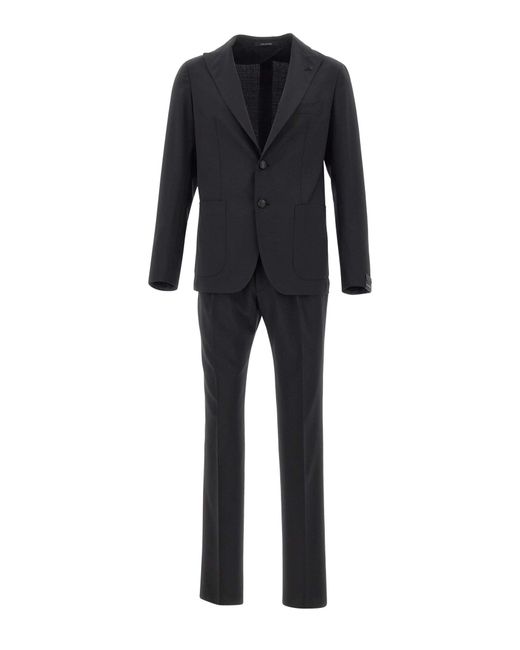 Tagliatore Black Fresh Wool Two-Piece Suit for men