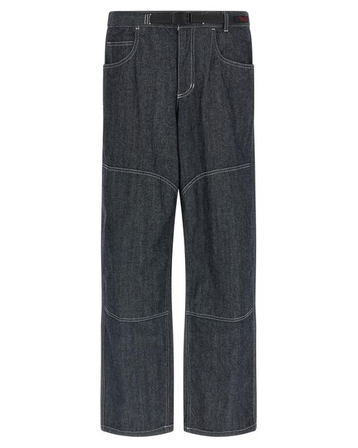 Gramicci Gray Japanese Chambray Double Knee Jeans Cotton for men