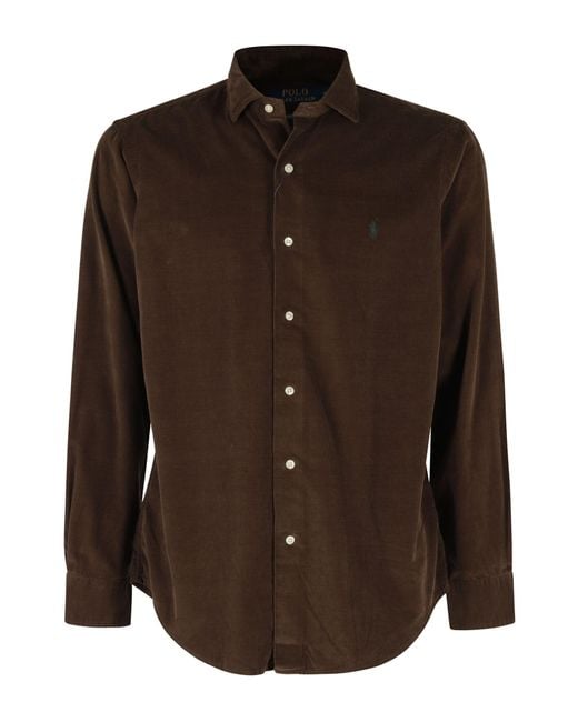 Polo Ralph Lauren Brown Long Sleeve Shirt for men