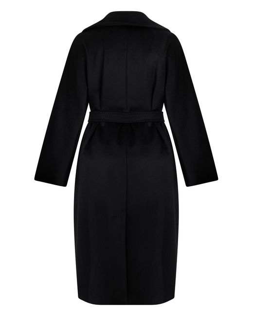 Weekend by Maxmara Black Wool Coat, Double-Breasted, Virgin