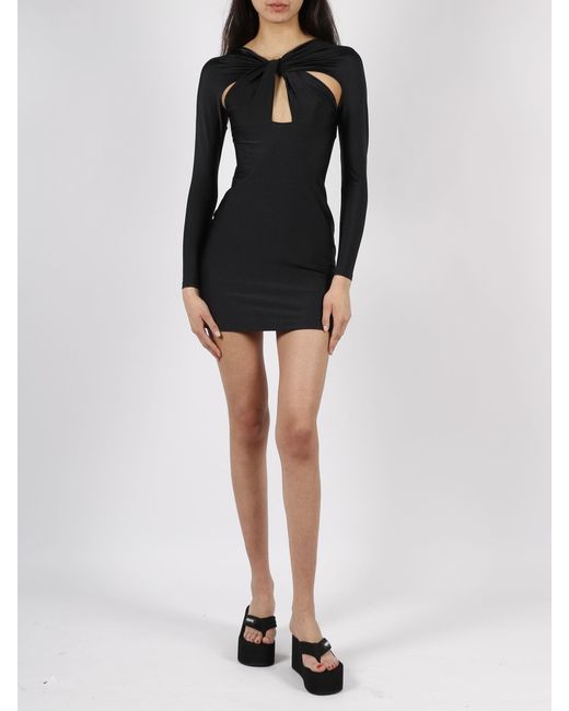 Coperni Black Twisted Cut Out Jersey Dress