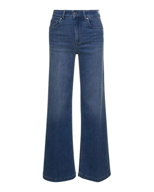 Liu Jo Blue Denim Mid-Rise Flared Jeans