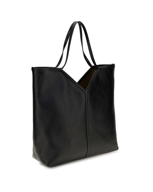 Saint Laurent Black Large Y Leather Tote Bag Calf Bos Taurus Shoulder for men