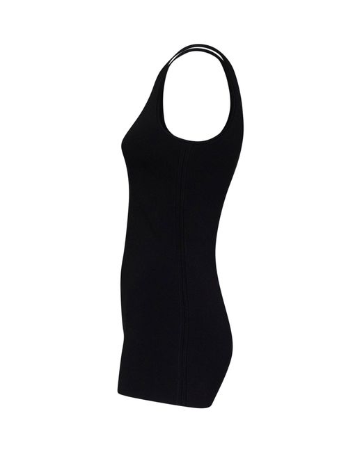 Totême Black Tank Top Compact Knit Viscose