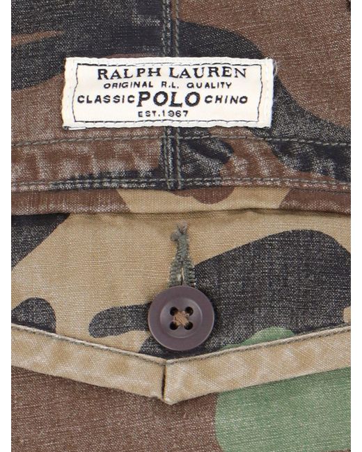 Polo Ralph Lauren Green Camouflage Printed Knee-length Cargo Shorts for men