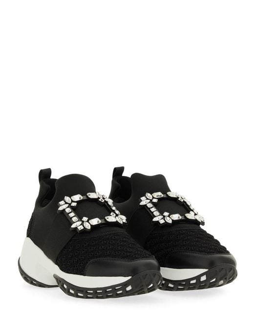 Roger Vivier Black Sneakers Viv Run Textile Trainers