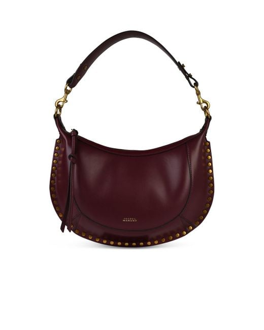Isabel Marant Purple 'Naoko' Burgundy Leather Crossbody Bag