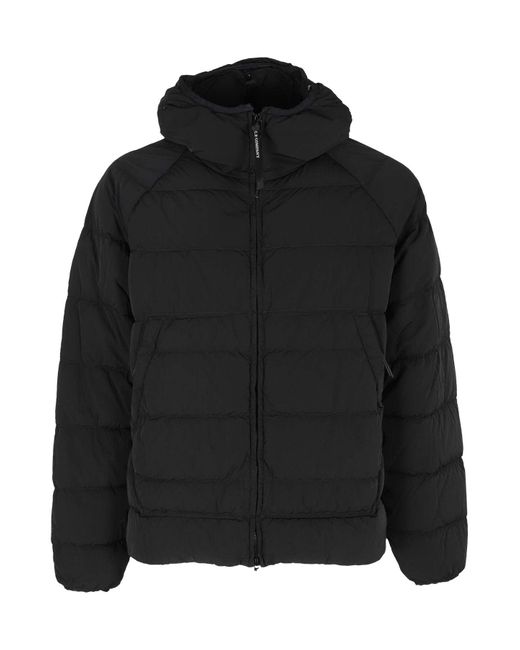 C.P. Company Eco Chrome R Hooded Down Jacket in Black for Men | Lyst