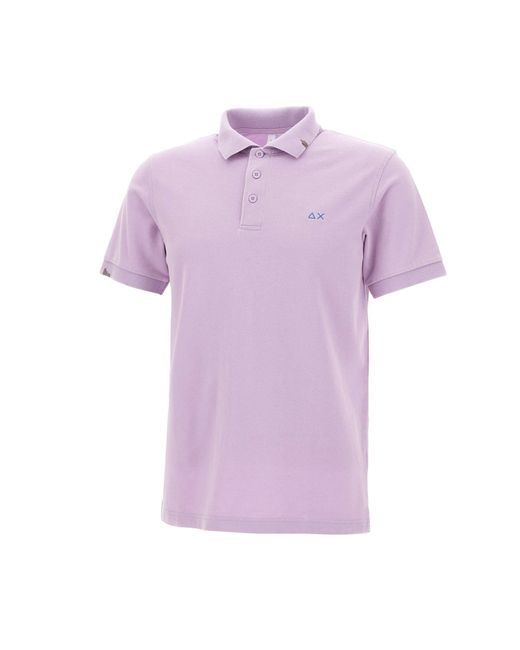 Sun 68 Purple Solid Polo Shirt Cotton for men