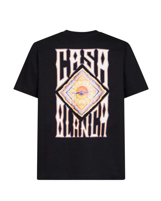 Casablanca Black Jersey Hermons Mirage Printed T-Shirt for men
