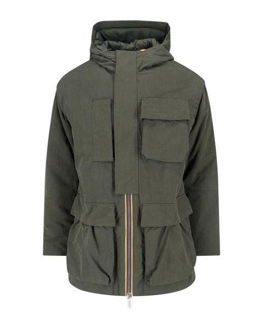 K-Way Green Jackets Padding: Polyester for men