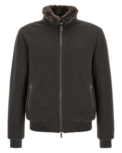 Moorer Black Wool Bomber Clothing for men
