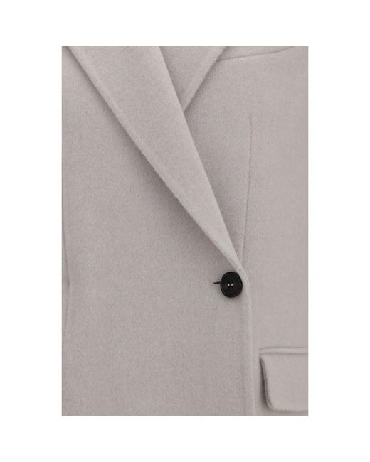 Brunello Cucinelli Gray Wool Oves Aries Full-Length Jacket Clothing