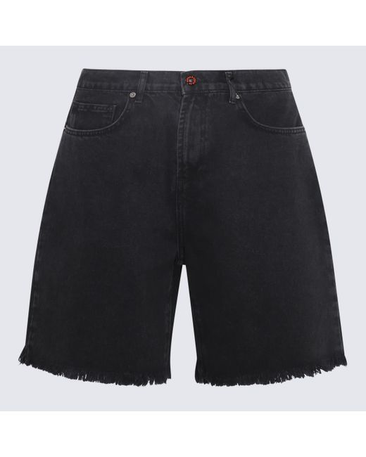 Vision Of Super Black And Cotton Denim Shorts for men