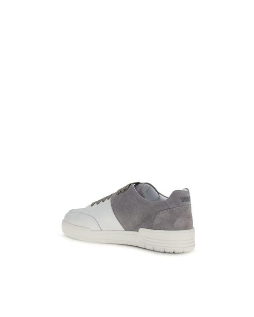 Moschino Gray Calf Leather Bos Taurus Low Top Sneakers for men