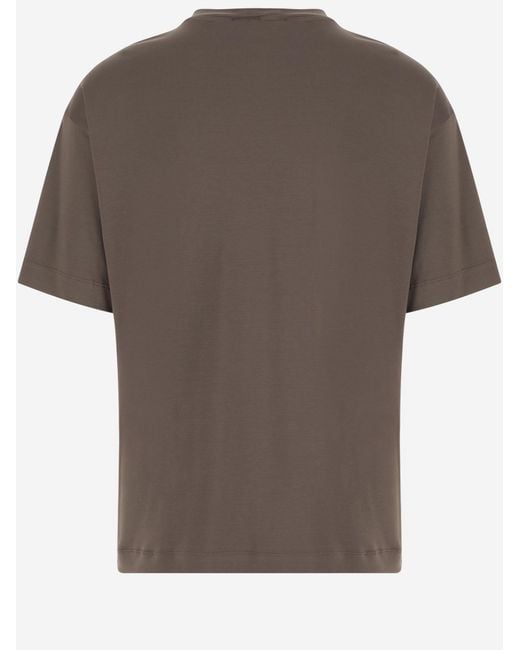 Giorgio Armani Brown T-Shirt Cotton-Blend Modal T-Shirts for men