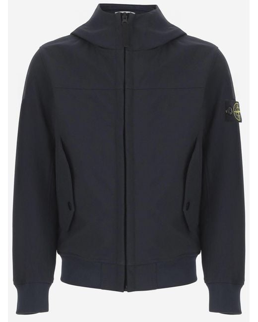 Stone Island Blue Sweatshirt Stretch Nylon Polyester Jacket for men