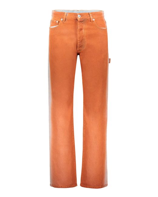 Heron Preston Orange 5-Pocket Jeans for men