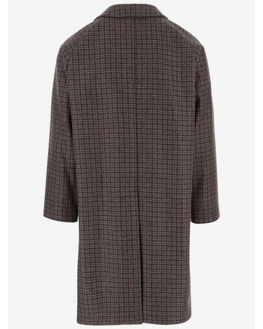 Tagliatore Gray Wool Coat for men