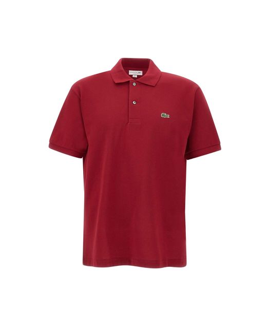 Lacoste Red Piqué Cotton Polo Shirt for men
