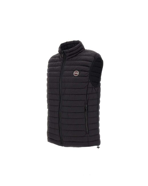 Colmar Black Logo-Patch Zipped Padded Gilet for men