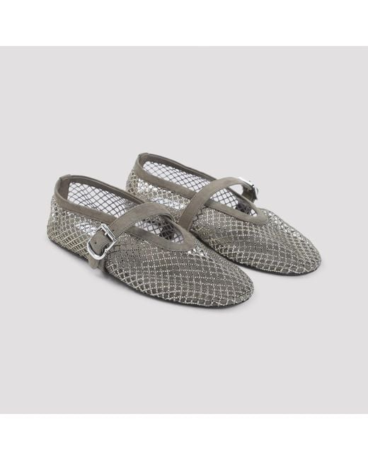 Alaïa Gray Alaïa Fishnet Ballerinas