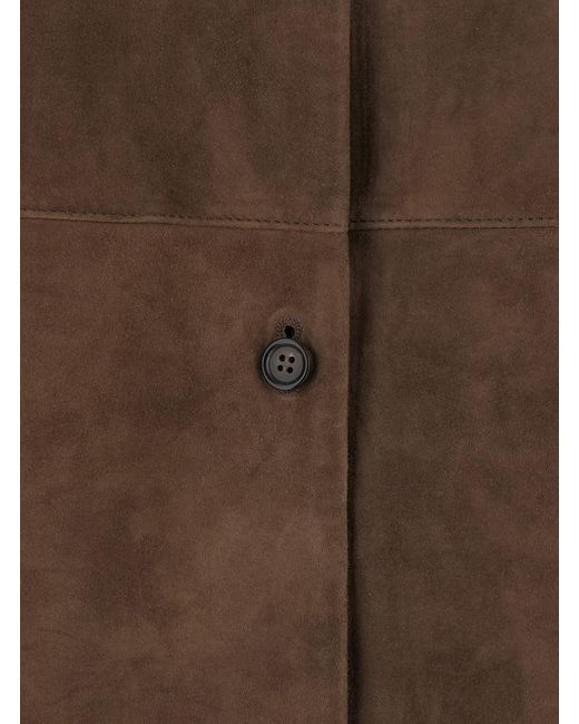 Max Mara Brown Shirt S Tech Fabric Lamb Blouses