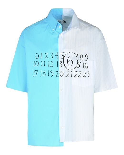 MM6 by Maison Martin Margiela Blue Light Cotton Shirt for men