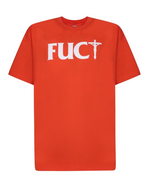Fuct Orange Crossed T-Shirt for men