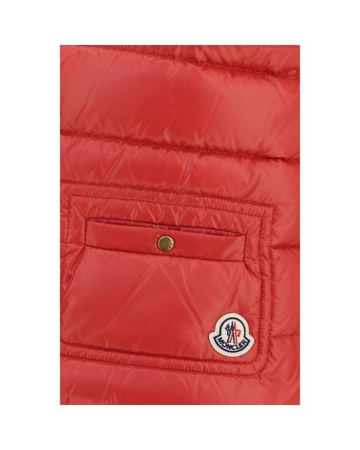 Moncler Red Multicolor Polyamide Sleeveless Jacket