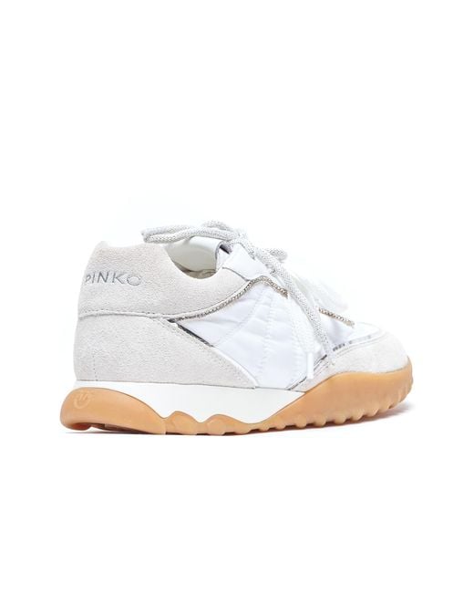Pinko White Sneakers Suede