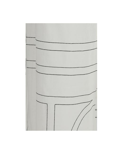 Totême Gray Pants Monogram- Cotton Trousers