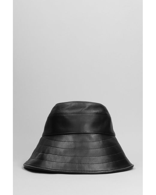 The Attico Black Logo Plaque Bucket Hat