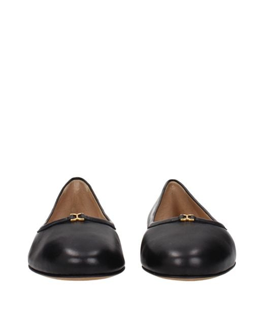 Chloé Black Leather Ballet Flats