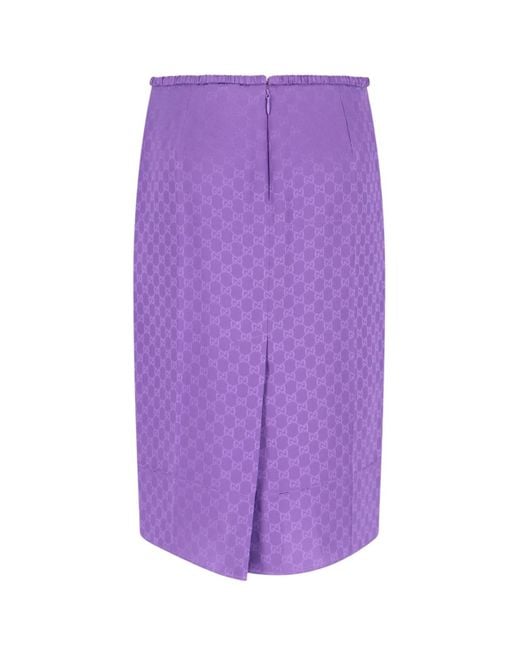 Gucci Purple Silk Midi Skirt