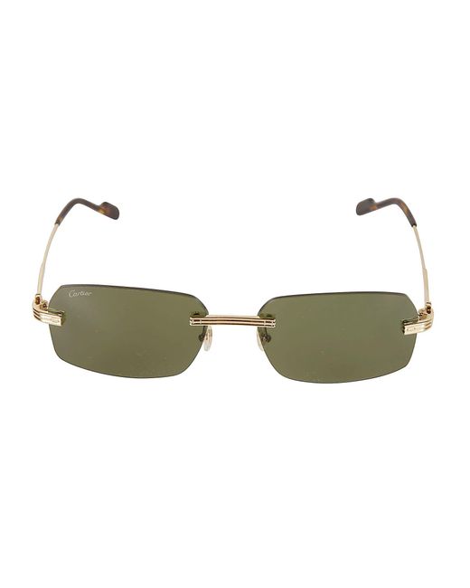 Cartier Green Rectangle Rim-Less Sunglasses for men